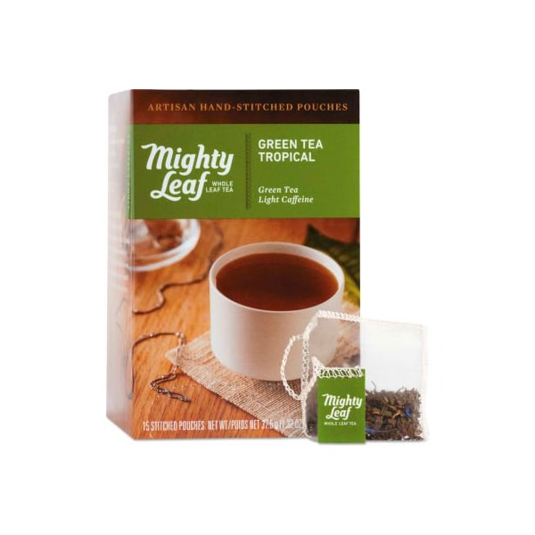 Mighty Leaf Tea Whole Leaf Tea Pouches, Green Tea Tropical, 15/Box 510138 - main